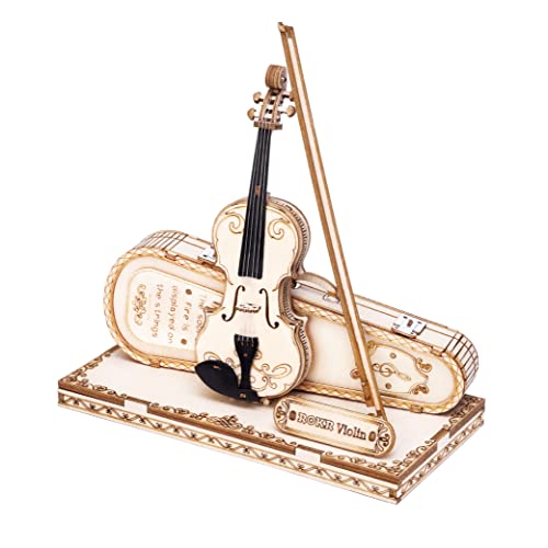 ROKR 3D Puzzle Holz Holzmodelle Bausätze Erwachsene Holzpuzzle Violine Modell Musikinstrumente, Violin Capriccio von ROKR