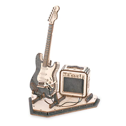 ROKR 3D Puzzle Holz Holzmodelle Bausätze Erwachsene Holzpuzzle Gitarre Modell Musikinstrumente, Guitar von ROKR