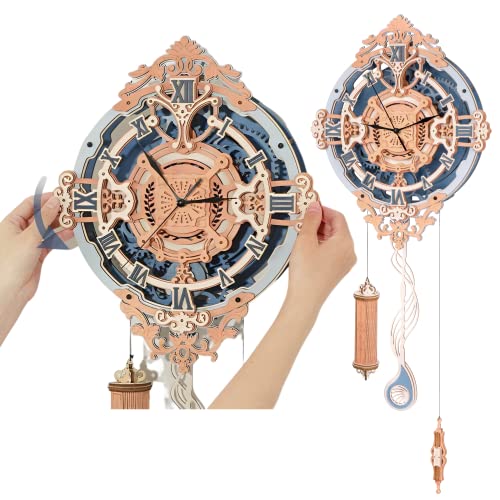 ROKR DIY Uhr Bausatz Romantic Notes Wanduhr,3D Holzpuzzle für Erwachsene,Schreibtischdekoration Geschenk für Männer Frauen(LC701) von ROKR