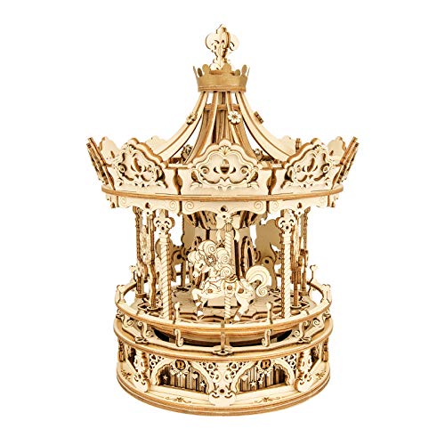 ROKR Hölzerne Mechanische 3D Puzzle für Erwachsene Kinder Modellbausatz Karussell ROKR Hölzerne Mechanische 3D Puzzle für Erwachsene Kinder Modellbausatz Karussell von ROKR