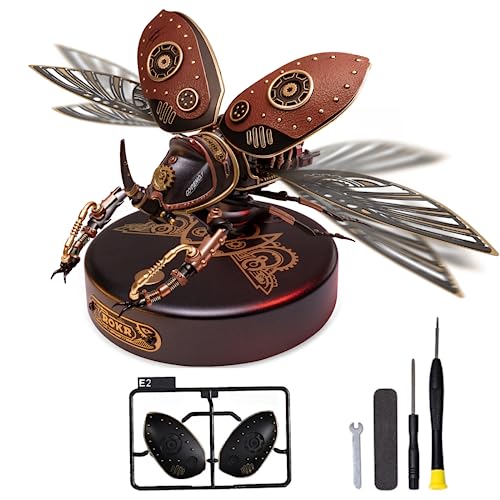 ROKR Käfer Storm Beetle 3D Metall Puzzle Modellbausatz Erwachsen-Steampunk Insekt Figur Sammelbares Spielzeug-Deko Geschenk Für Ihn Mann Papa（MI01 von ROKR
