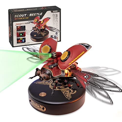 ROKR 3D Puzzle Erwachsen Käfer Scout Beetle 3D Metall und Kunststoff Puzzle Modellbausatz Steampunk Insekt Figur Sammelbares Spielzeug Deko Geschenk Für Ihn Mann Papa (MI02) von ROKR