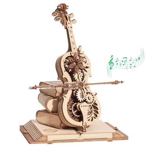 ROKR Magic Cello Mechanische Spieluhr,3D Holzpuzzle Erwachsene,Schreibtischdekoration Geschenk für Männer Frauen ROKR Magic Cello Mechanische Spieluhr,3D Holzpuzzle Erwachsene,Schreibtischdekoration Geschenk für Männer Frauen von ROKR