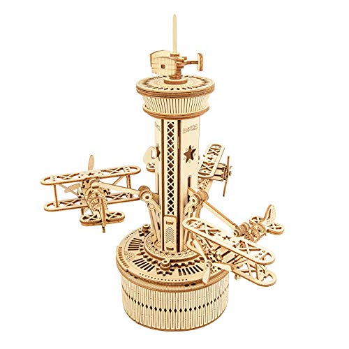 ROKR Mechanisch Holz 3D Puzzle für Erwachsene Modellbausatz für Teenager-Flugzeug Turm ROKR Mechanisch Holz 3D Puzzle für Erwachsene Modellbausatz für Teenager-Flugzeug Turm von ROKR