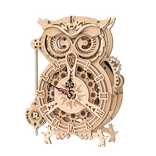 ROKR Owl Clock Modellbausatz | Holz Modellbau | 3D Holzpuzzle Erwachsene von ROKR