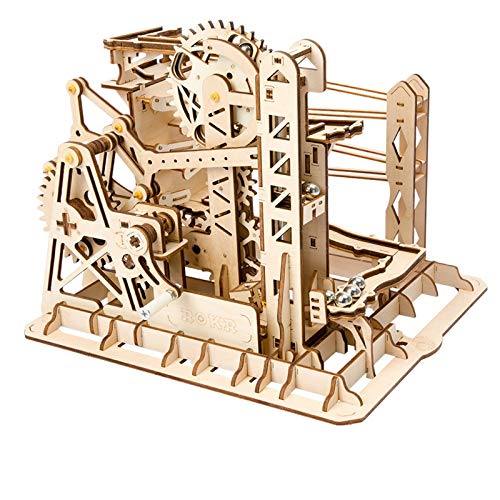 ROKR hölzerne mechanische 3D Puzzle mechanische Modell mit Balls Brainteaser für Kinder, Jugendliche und Erwachsene (Lift Coaster) von ROKR
