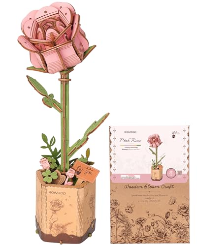 ROWOOD 3D Puzzle Pinke Rose, DIY-Blume Aus Holz, Modellbausätze Für Künstliche Blumen Zum Zusammenbauen Für Erwachsene, Beste Heimdekoration Und Valentinstags-Spielzeug-Geschenkset ROWOOD 3D Puzzle Pinke Rose, DIY-Blume Aus Holz, Modellbausätze Für Künstliche Blumen Zum Zusammenbauen Für Erwachsene, Beste Heimdekoration Und Valentinstags-Spielzeug-Geschenkset von rowood