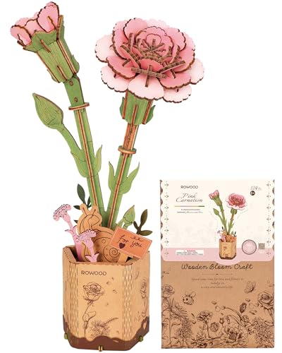 rowood 3D Puzzle Rosa Nelke, DIY-Blume Aus Holz, Modellbausätze Für Künstliche Blumen Zum Zusammenbauen Für Erwachsene, Beste Heimdekoration Und Valentinstags-Spielzeug-Geschenkset rowood 3D Puzzle Rosa Nelke, DIY-Blume Aus Holz, Modellbausätze Für Künstliche Blumen Zum Zusammenbauen Für Erwachsene, Beste Heimdekoration Und Valentinstags-Spielzeug-Geschenkset von rowood