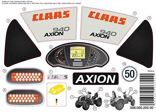 ROLLY TOYS Aufkleber X-Trac CLAAS AXION 940 von ROLLY TOYS