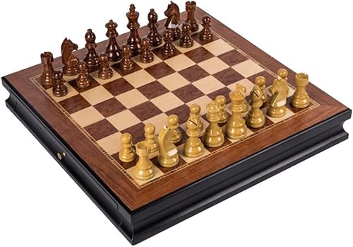 Schachspiel Schachspiel mit Zwei Schubladen Kreatives Schachspiel aus Holz Leicht und einfach zu tragen Für Schachliebhaber und -schüler EIN internationales Schachgeschenk von ROLTIN