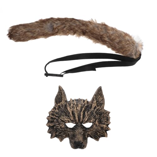 ROMANSENTIAL Werwolf-kostümset Mit Realistischer Tiermaske Und Schwanzset Für Halloween-party, Kostümzubehör, Wolfsmaske Und Für Cosplay Und Veranstaltungen ROMANSENTIAL Werwolf-kostümset Mit Realistischer Tiermaske Und Schwanzset Für Halloween-party, Kostümzubehör, Wolfsmaske Und Für Cosplay Und Veranstaltungen von ROMANSENTIAL