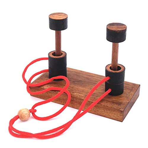 ROMBOL 2 Pilone, EIN Seil-Puzzle, Holz-Spiel, Denk-Spiel, Knobel-Spiel, Geduldspiel aus Holz ROMBOL 2 Pilone, EIN Seil-Puzzle, Holz-Spiel, Denk-Spiel, Knobel-Spiel, Geduldspiel aus Holz von ROMBOL