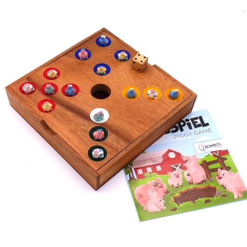 ROMBOL Ferkelspiel - Das Würfelspiel mit den süßen Tierfiguren für die ganze Familie inkl. praktischem Verschlussband, Ferkelspiel Varianten:Schildkröten von ROMBOL
