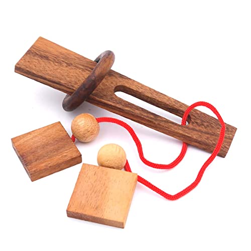 ROMBOL Hexenende, EIN Seilpuzzle, Holzspiel, Denkspiel, Knobelspiel, Geduldspiel aus Holz von ROMBOL