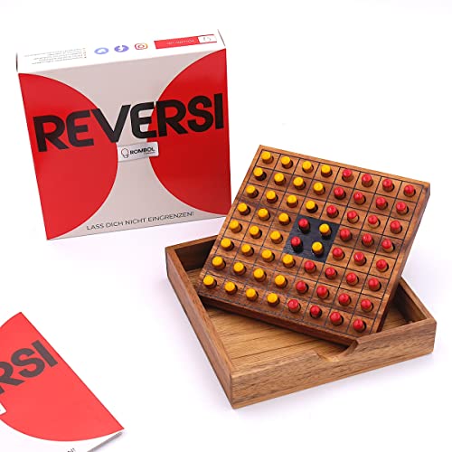 ROMBOL Reversi - Interessantes Strategiespiel für 2 Personen aus edlem Holz, Farbe:rot/gelb von ROMBOL