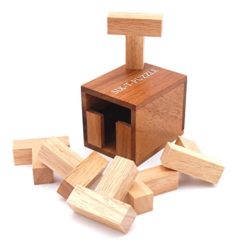 ROMBOL SIX-T- Puzzle, (Dr. Volker Latussek, Deutschland, 2017), 6 Ts in die Box, tolles Knobelspiel aus Holz von ROMBOL