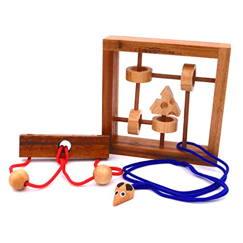 ROMBOL Seilpuzzle-Set mit unterschiedlichen, kniffligen Knobelspielen für Kinder und Erwachsene, Modell:Set 1 von ROMBOL