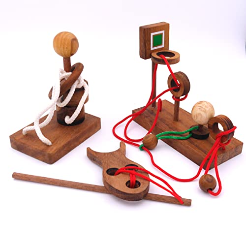 ROMBOL Seilpuzzle-Set mit unterschiedlichen, kniffligen Knobelspielen für Kinder und Erwachsene, Modell:Set 10 von ROMBOL