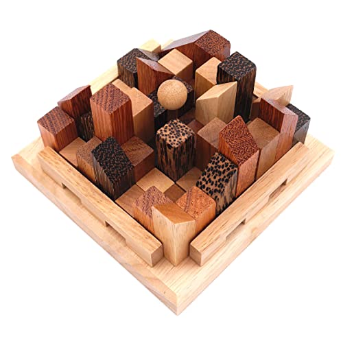 ROMBOL Stadtpuzzle - variantenreiches Denkspiel für Knobel-Fans aus Holz, Modell:City Premium von ROMBOL