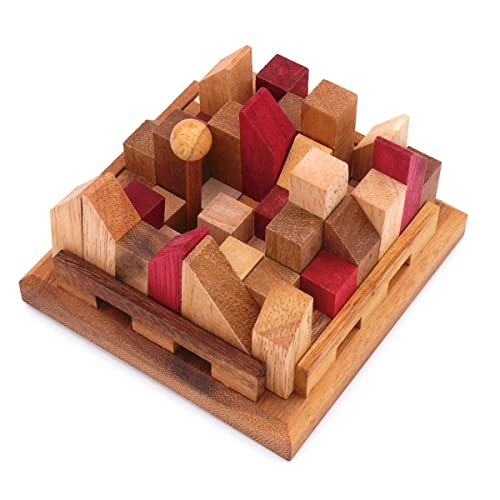 ROMBOL Stadtpuzzle - variantenreiches Denkspiel für Knobel-Fans aus Holz von ROMBOL