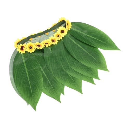 ROMISBABA 1 Satz Hawaii Tropischer Grasrock mit Sonnenblumen Haarkränzen Party Dekoration für Tanz Feiern Leicht Langlebig für Festliche Anlässe von ROMISBABA