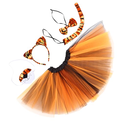 ROMISBABA Flexibles Tiger-cosplay-haarband Fliege Tutu Rock Nase Set Performance-kostüme Zubehör ROMISBABA Flexibles Tiger-cosplay-haarband Fliege Tutu Rock Nase Set Performance-kostüme Zubehör von ROMISBABA