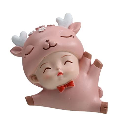 ROMISBABA 1 Stück Backen Dekoration Ornamente Tiere Kuchen klein süße Miniaturfigur geburtstagsdeko kindergeburtstags dekoration Partyzubehör Tortenverzierungen für Harz Rosa von ROMISBABA