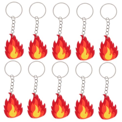 ROMISBABA 10 Stück Teiliges Feuerwehr Schlüsselanhänger Langlebig und Robust Feuerwehrmann Dekoration für Party Praktischer Flammen Feuerlöscher Schlüsselring für Feuerwehr Mottoparty und von ROMISBABA