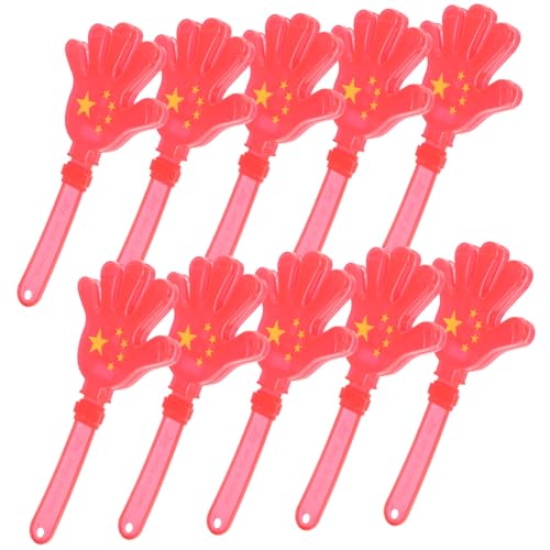ROMISBABA 10 Stück Teiliges Handklatscher Fünf Sterne rotflaggen Design Laute Party geräuschmacher Leichte und Sichere Handklöppel für Fanartikel und Partyzubehör für Feierlichkeiten und von ROMISBABA