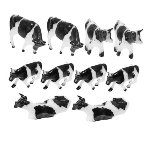 ROMISBABA 10 Stück Teiliges Realistische Kuhfiguren Miniatur Tiermodell Detailreich als Dekoration und Pädagogisches für Geeignet von ROMISBABA