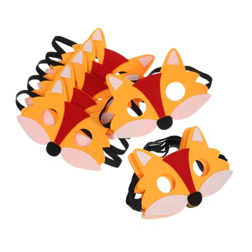 ROMISBABA 12 Stück Halbgesicht Werwolfmaske Tiermaske Für Party Fuchs Halbmaske Für Party Fuchs Cosplay Requisiten Verkleiden Sich Orange Gefühlt von ROMISBABA