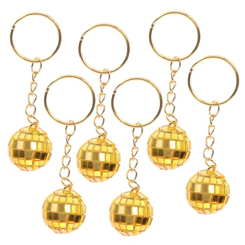 ROMISBABA 12 Stück Teiliges Disco Ball Schlüsselanhänger Set mit Goldfarbenem Mini Spiegel Stylische Party Accessoires für Hochzeit Feier Vielseitige Spiegelkugel Anhänger für Taschen und von ROMISBABA