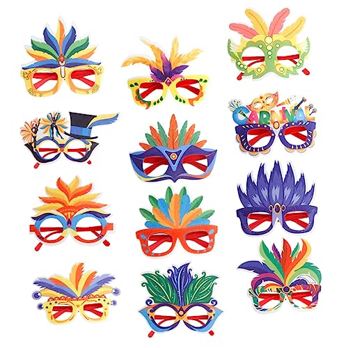 ROMISBABA 12stücke Karneval Brillen Lustige Partybrillen Für Erwachsene Bunte Kostüm Accessoires Für Karneval Halloween Geburtstagsfeiern Fotobox Spaß von ROMISBABA