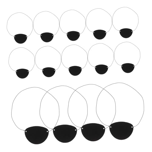 ROMISBABA 14 Stück Teiliges Piraten augenklappen Schwarzem Filz mit Elastischem Band Kreative für Piratenkostüme Bequemes Hautfreundliches Material für Halloween Cosplay und Kinderpartys von ROMISBABA