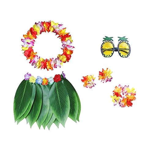 ROMISBABA 1Satz Hawaiian Party Kostüm Set mit Blattrock Teiliges Set mit Brille Stirnband Halskette Armbändern für Luau Feiern Tropische Dekoration für Erwachsene ROMISBABA 1Satz Hawaiian Party Kostüm Set mit Blattrock Teiliges Set mit Brille Stirnband Halskette Armbändern für Luau Feiern Tropische Dekoration für Erwachsene von ROMISBABA
