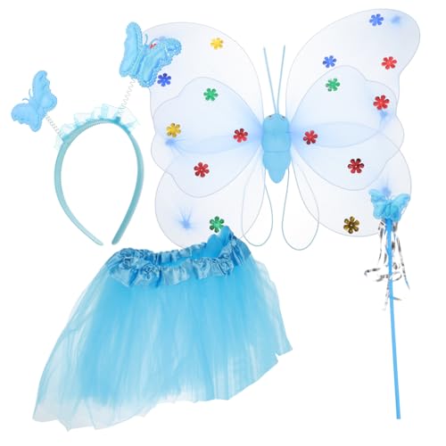 ROMISBABA 1Satz Kostümset für Teiliges mit Tüllrock Zauberstab Schmetterlingsflügeln für Karneval Halloween Fasching Bühnenauftritte Hautfreundliche ROMISBABA 1Satz Kostümset für Teiliges mit Tüllrock Zauberstab Schmetterlingsflügeln für Karneval Halloween Fasching Bühnenauftritte Hautfreundliche von ROMISBABA