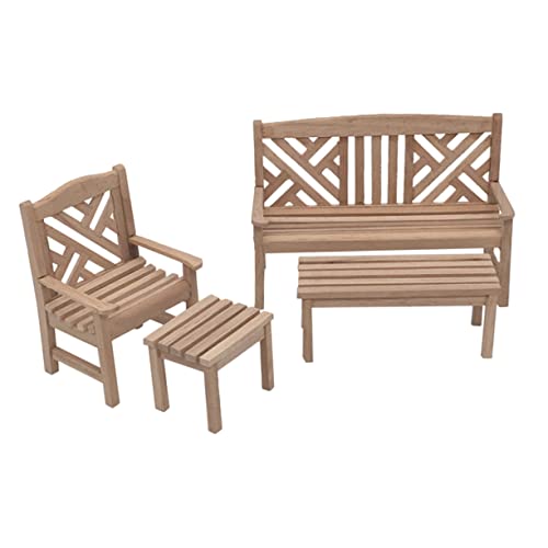 ROMISBABA 1Satz Miniaturmöbel für Puppenhäuser Teiliges Gartenmöbel Kit mit Tisch und Stühlen Sicheres und Langlebiges für Kreative für Freunde von ROMISBABA