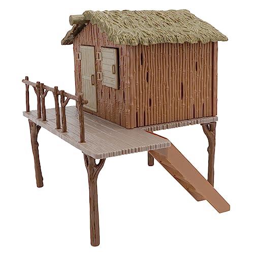 ROMISBABA 1Stück Imitation Strohhütte Modell für Sandtisch Landschaftsdekor Lebensechte Hausdekoration für DIY Farm Szenen und Langlebig von ROMISBABA