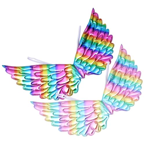 ROMISBABA 2 Stück Bunte Einhornflügel Halloween Cosplay Flügel Kostüm Party Zubehör für Karneval und Geburtstagsfeier von ROMISBABA