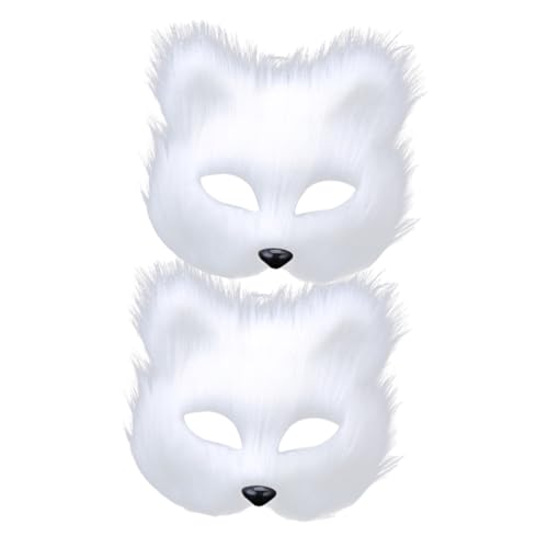 ROMISBABA 2 Stück Halbgesichts Fuchsmaske Plüsch Tierkostümmaske für Halloween Karneval Cosplay Party Erwachsene Realistische Fasnachtsmaske Weiß Kurzhaarig ROMISBABA 2 Stück Halbgesichts Fuchsmaske Plüsch Tierkostümmaske für Halloween Karneval Cosplay Party Erwachsene Realistische Fasnachtsmaske Weiß Kurzhaarig von ROMISBABA