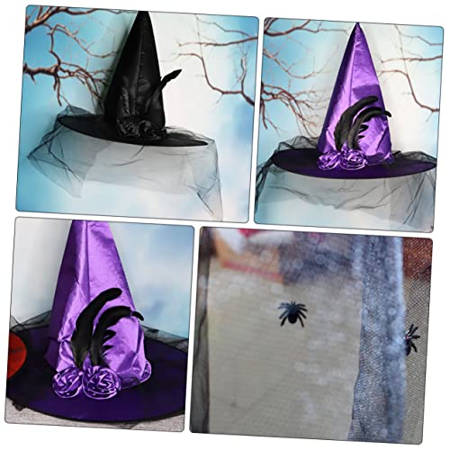 ROMISBABA 2 Stück Halloween Hexenhut aus Atmungsaktivem Netzstoff Bequeme Cosplay Kostümaccessoires für Damen Hexenhut in Schwarz und für Halloween Party und Maskerade ROMISBABA 2 Stück Halloween Hexenhut aus Atmungsaktivem Netzstoff Bequeme Cosplay Kostümaccessoires für Damen Hexenhut in Schwarz und für Halloween Party und Maskerade von ROMISBABA