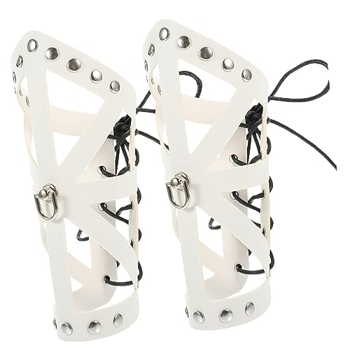 ROMISBABA 2 Stück Punk Cosplay Arm Guard Verstellbare Armbänder Kunstleder für Stilvolle Auftritte für LARP Halloween und Festivals ROMISBABA 2 Stück Punk Cosplay Arm Guard Verstellbare Armbänder Kunstleder für Stilvolle Auftritte für LARP Halloween und Festivals von ROMISBABA