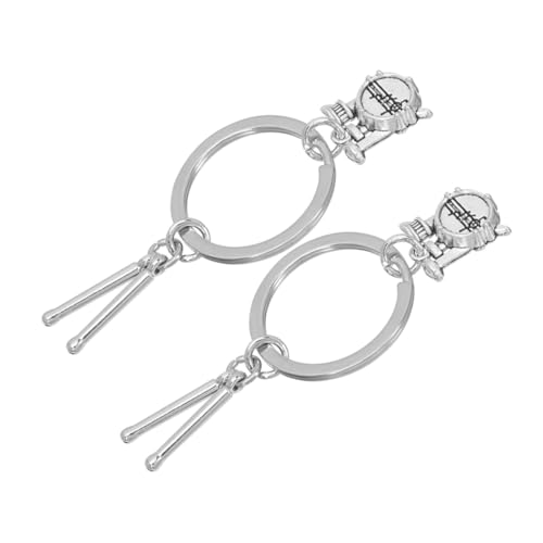 ROMISBABA 2 Stück Schlagzeug Schlüssel bund Trommelschlüssel Snare Drum Key Ring für Rockbänder Musikverzierung Instrument Schlinge Band Trommelverzierung Musikerschmuck Zinklegierung Silber von ROMISBABA