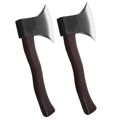 ROMISBABA 2 Stück Teiliges Halloween Kostüm Requisit Realistische Langlebige Simulierte Falsche Axt Dekoration für Party Cosplay Karneval Drinnen und Draußen von ROMISBABA