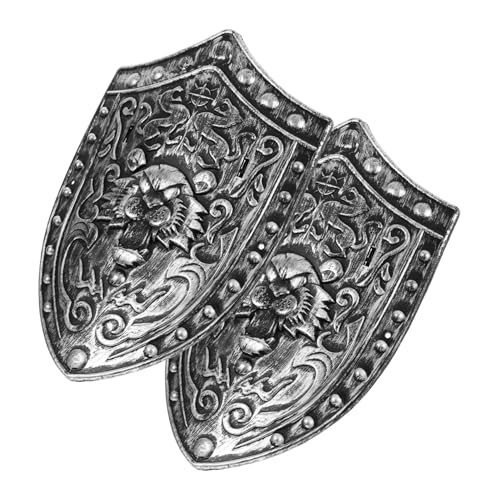 ROMISBABA 2 Stück Teiliges Ritter Schild für Realistisches Schild Leichtes Mittelalter Kostüm Zubehör Geeignet für Halloween Cosplay Rollenspiele und Partys von ROMISBABA