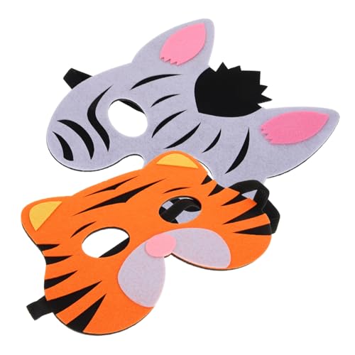 ROMISBABA 2 Stück Tierische Cosplay Maske für Halloween Party Zebra Tiger Kostüm Maske für Fotografie und Cosplay Deko ROMISBABA 2 Stück Tierische Cosplay Maske für Halloween Party Zebra Tiger Kostüm Maske für Fotografie und Cosplay Deko von ROMISBABA