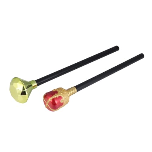 ROMISBABA 2 Stücke Halloween Teilig König und Königin Handstab Langlebiges Kunststoff Kostüm Requisite Geeignet für Halloween Cosplay Bühnenauftritte und Party von ROMISBABA