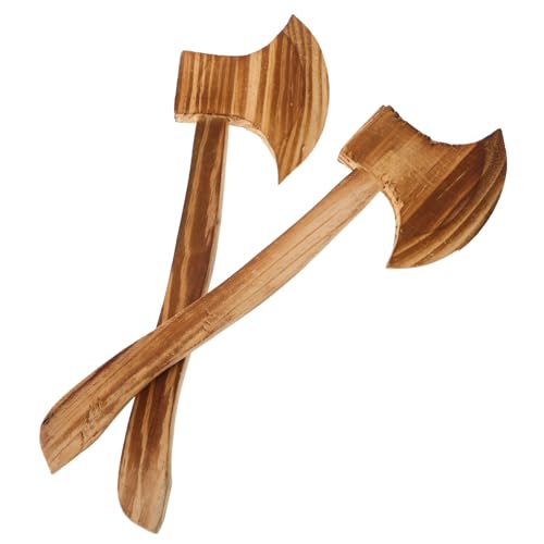 ROMISBABA 2 Stücke Teiliges Holzbeil Halloween Requisite Kinderkostüm Zubehör LARP Sicher Langlebig Poliert für Kostüme Cosplay und Raumdekoration von ROMISBABA