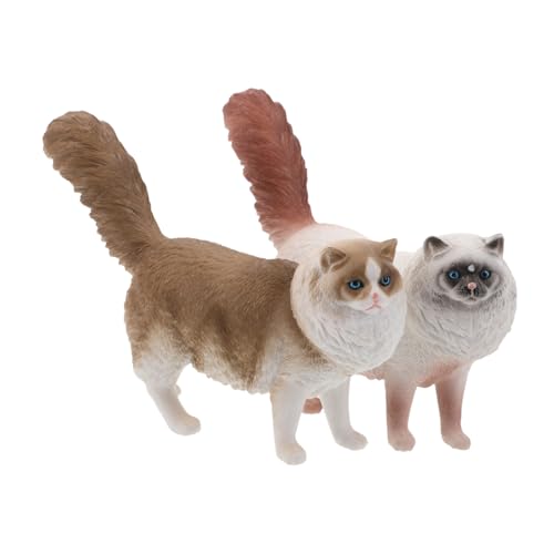 ROMISBABA 2 Stücke Teiliges Realistisches Katzenmodell Detailreiche Plastikfiguren für Desktop Dekoration Vielseitig für Büro Zuhause Party Favor und Bücherregal Kreative Spiel und Dekoidee von ROMISBABA