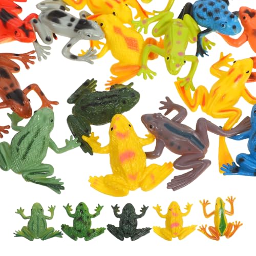 ROMISBABA 24stücke Teilige Miniatur-froschstatuen Aus Kunststoff Für Junge Mädchen Realistische Tierfiguren Für Naturbeobachtung Und Partydekoration von ROMISBABA